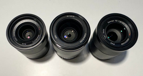 Sony FE Lens kit 24mm 35mm and 55mm F1.8