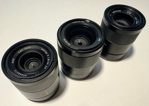 Sony FE Lens kit 24mm 35mm and 55mm F1.8