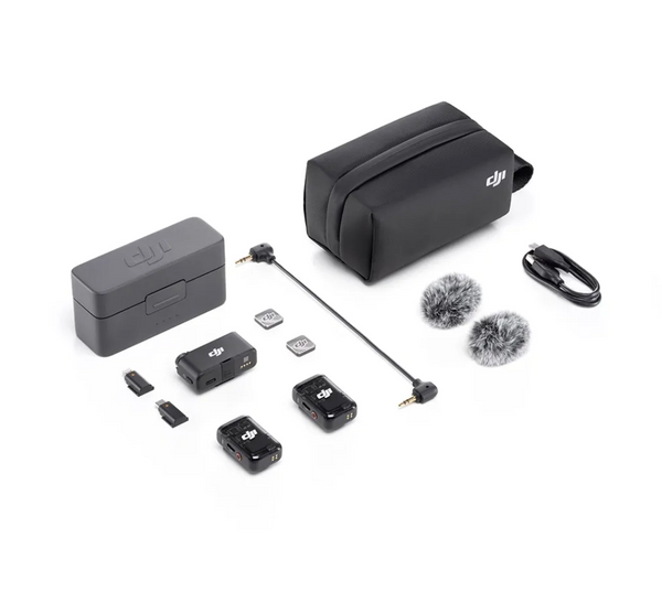 DJI Mic 2 Wireless Mic System Dual Microphone Kit  (2 TX + 1 RX + Charging Case)