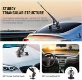NEEWER Triple Suction Cup Car Mount Kit with 2in1 Extension Pole/Selfie Stick